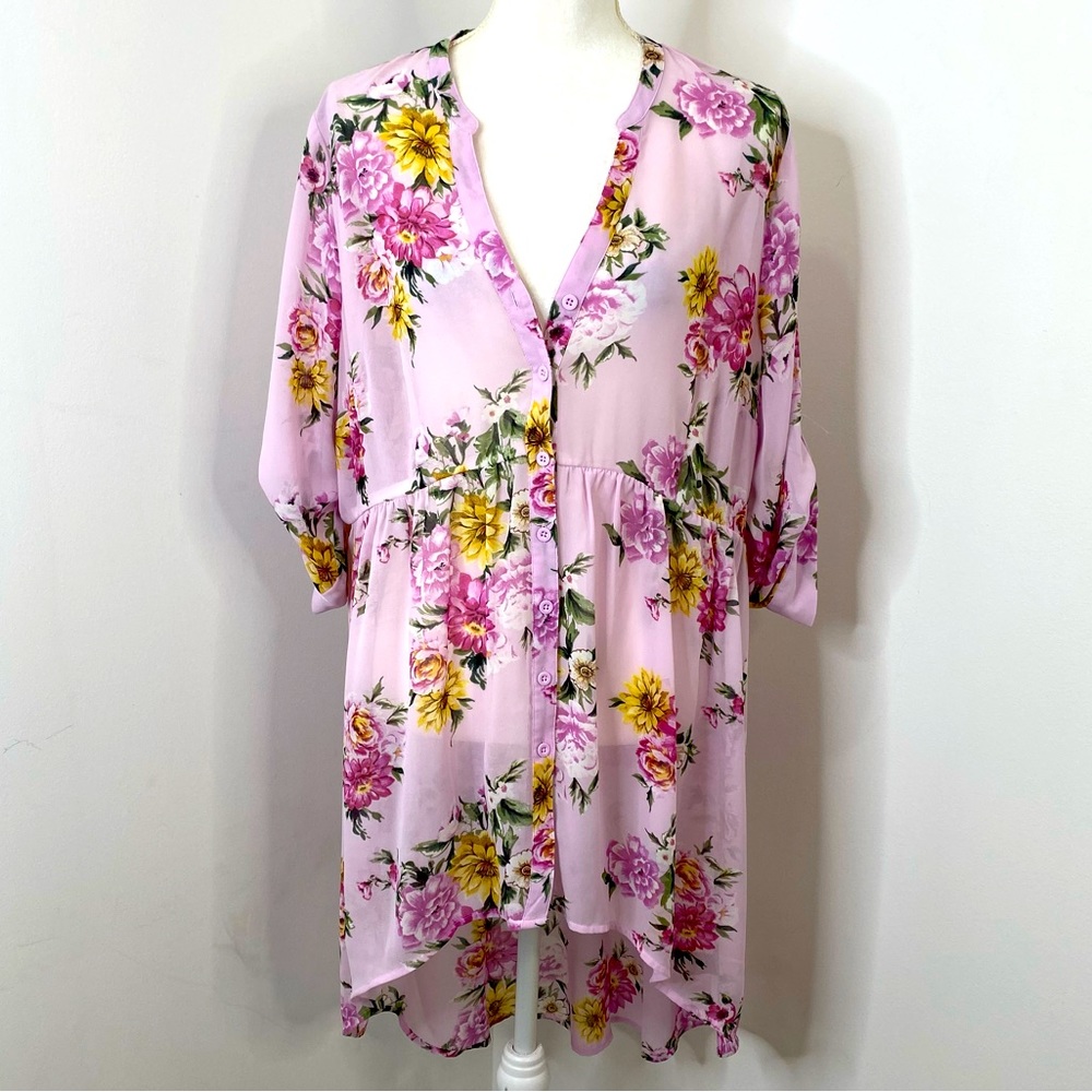 Torrid Sheer Floral Georgette Tunic